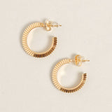 14K Gold Dipped Textured Post Hoops