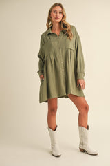 Button Down Relax Fit Shirt Dress