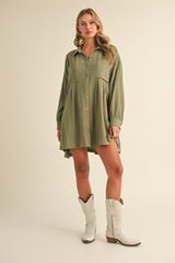 Button Down Relax Fit Shirt Dress