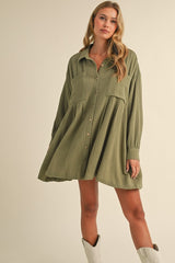 Button Down Relax Fit Shirt Dress