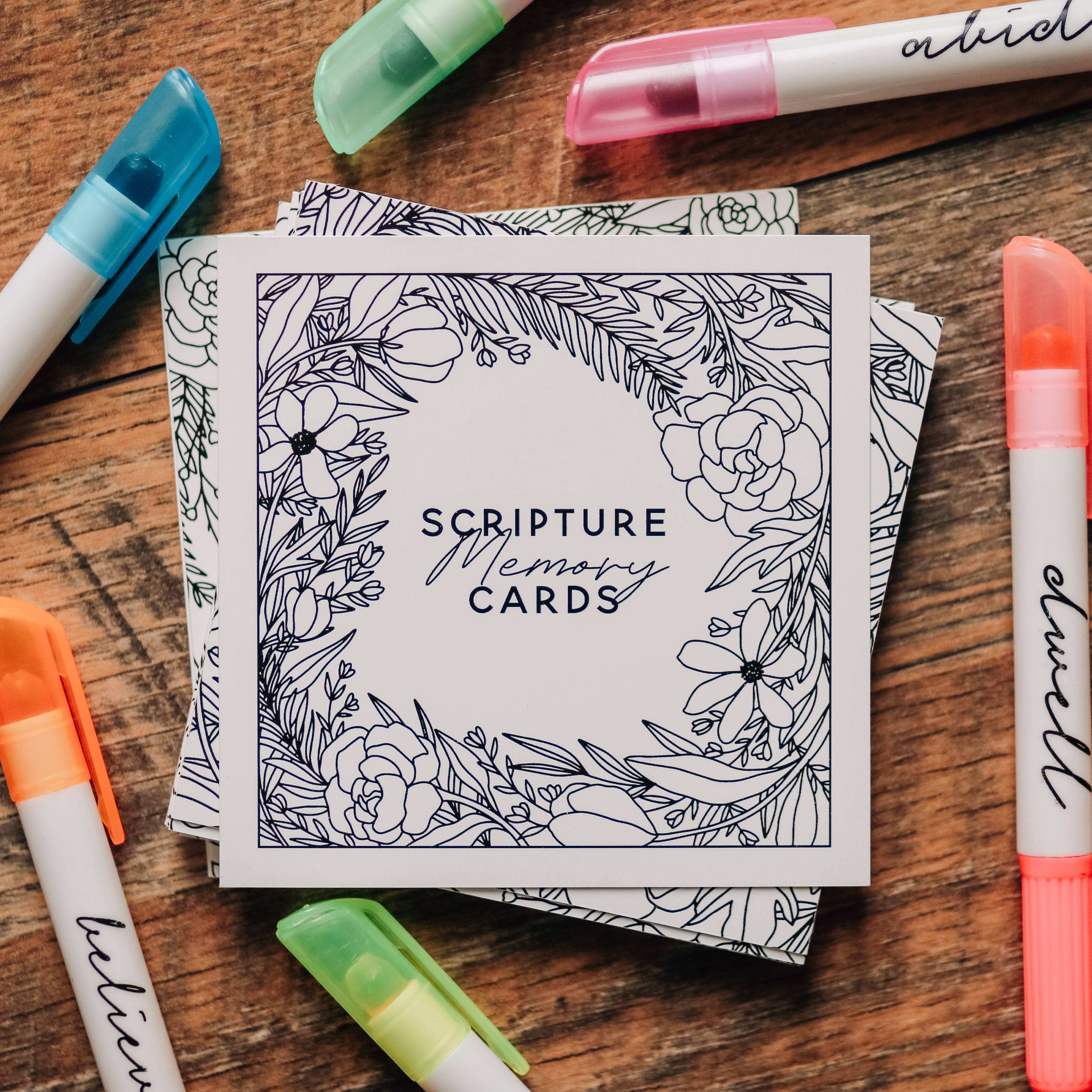 Scripture Memory Cards | Coloring Floral