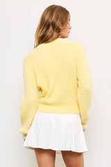 Button Front Cardigan in Butter