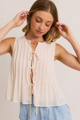 Tuck Detail Sleeveless Top