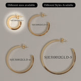 14K Gold Dipped Textured Post Hoops