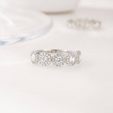 5 Stone Halo Ring