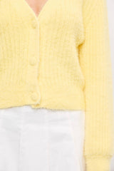 Button Front Cardigan in Butter