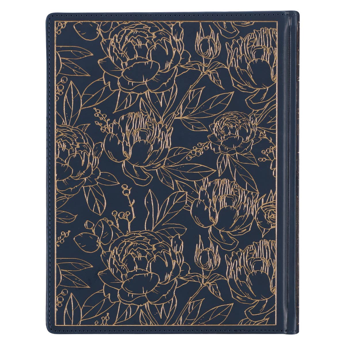 KJV Note-taking Bible LP Faux Leather HC, Navy w/Gold Floral