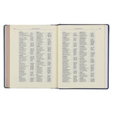 KJV Note-taking Bible LP Faux Leather HC, Navy w/Gold Floral