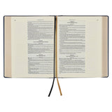 KJV Note-taking Bible LP Faux Leather HC, Navy w/Gold Floral