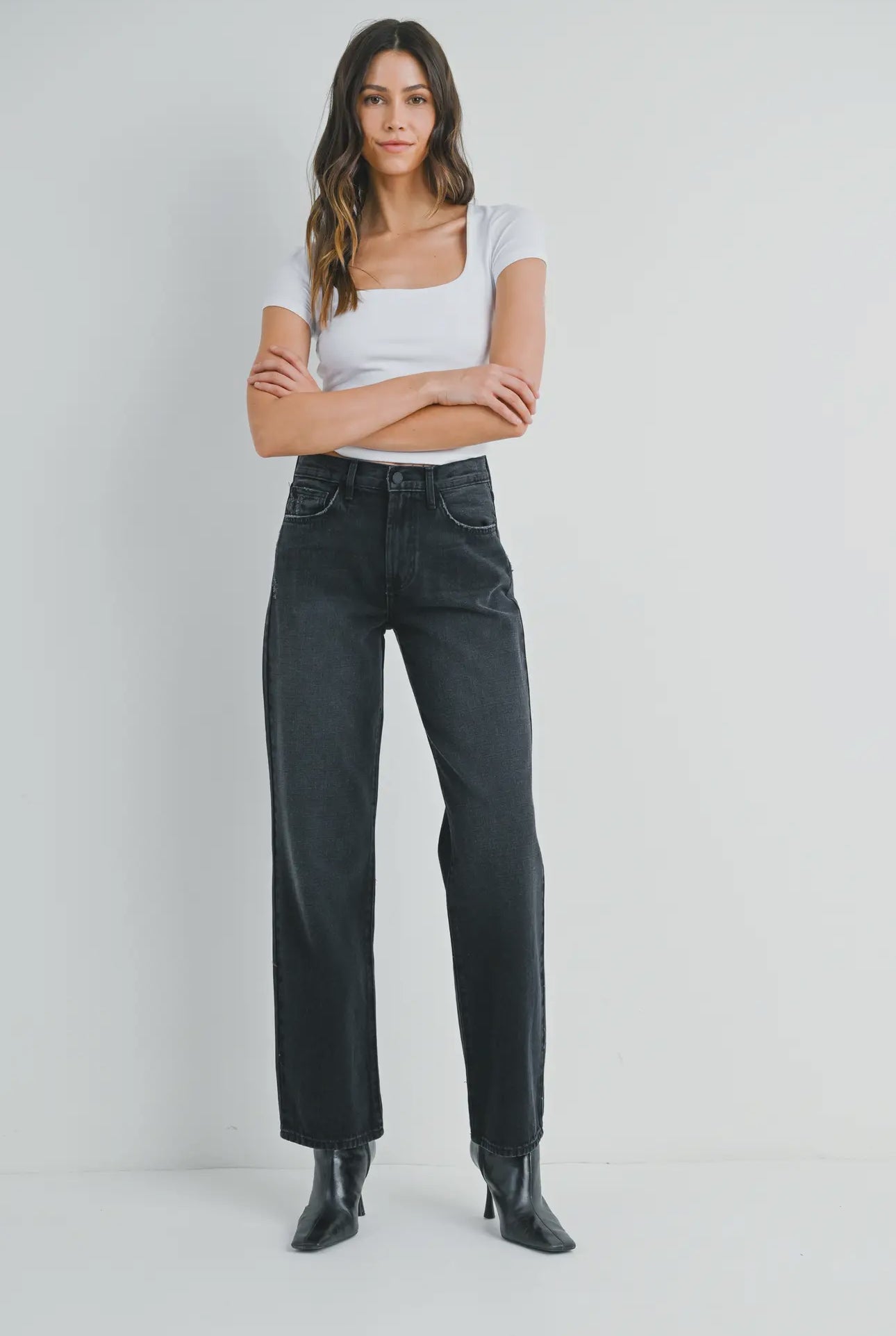 Relaxed Vintage Straight Leg Jean in Washed Grey