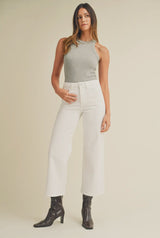 Slim Wide Leg Jean - White