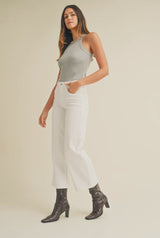 Slim Wide Leg Jean - White