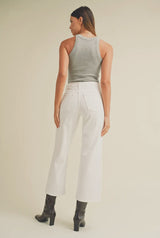 Slim Wide Leg Jean - White