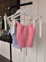 Ruffle Trim Bow Tie Tank