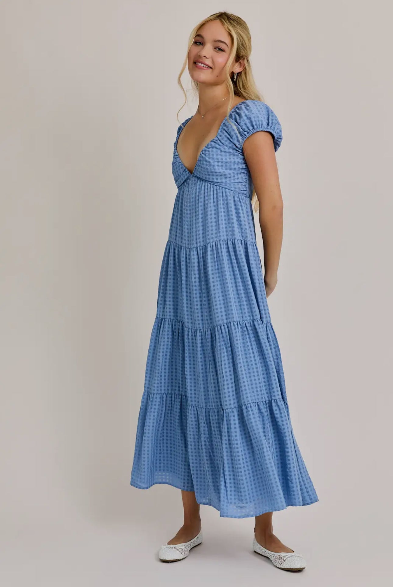 Pleated Tiered Dress