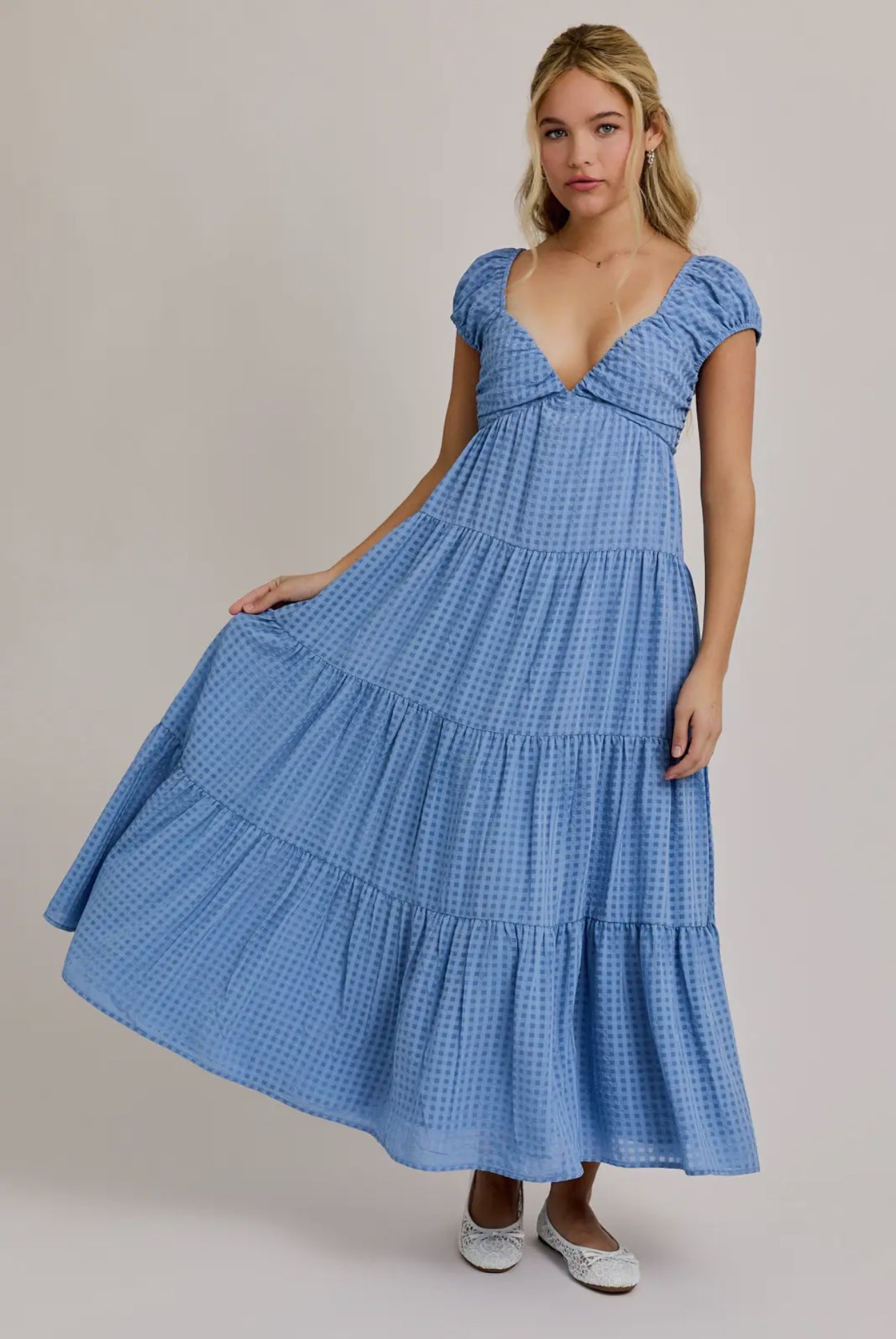 Pleated Tiered Dress