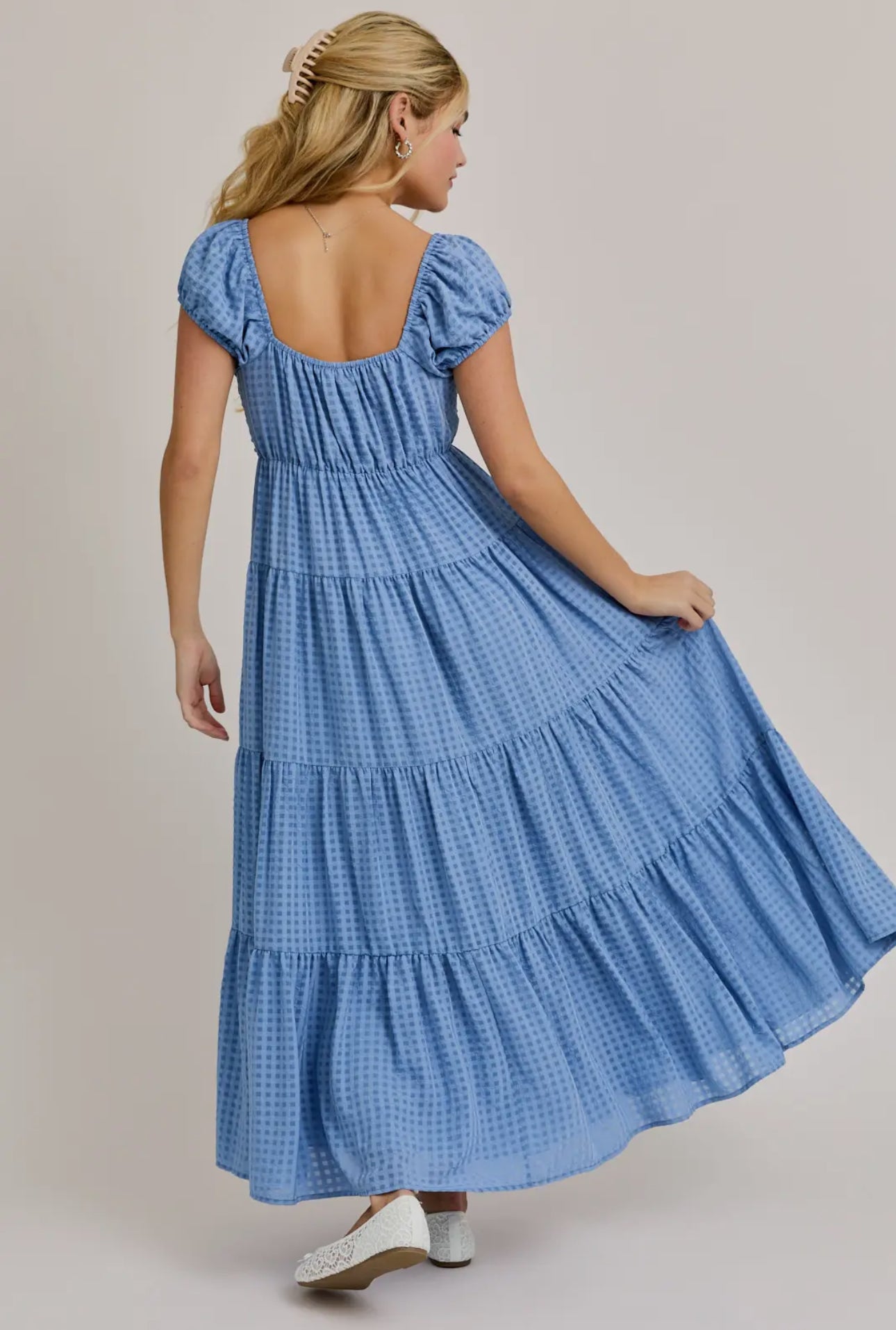 Pleated Tiered Dress