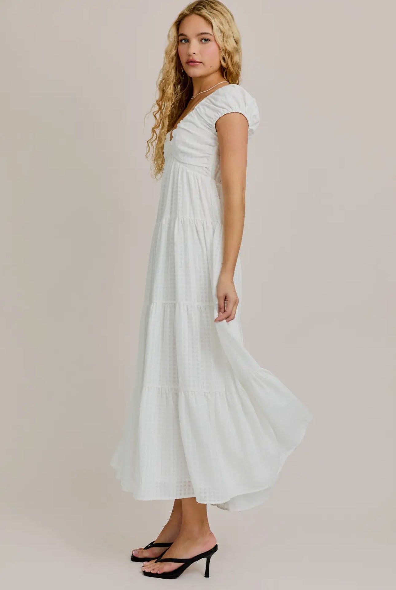 Pleated Tiered Dress