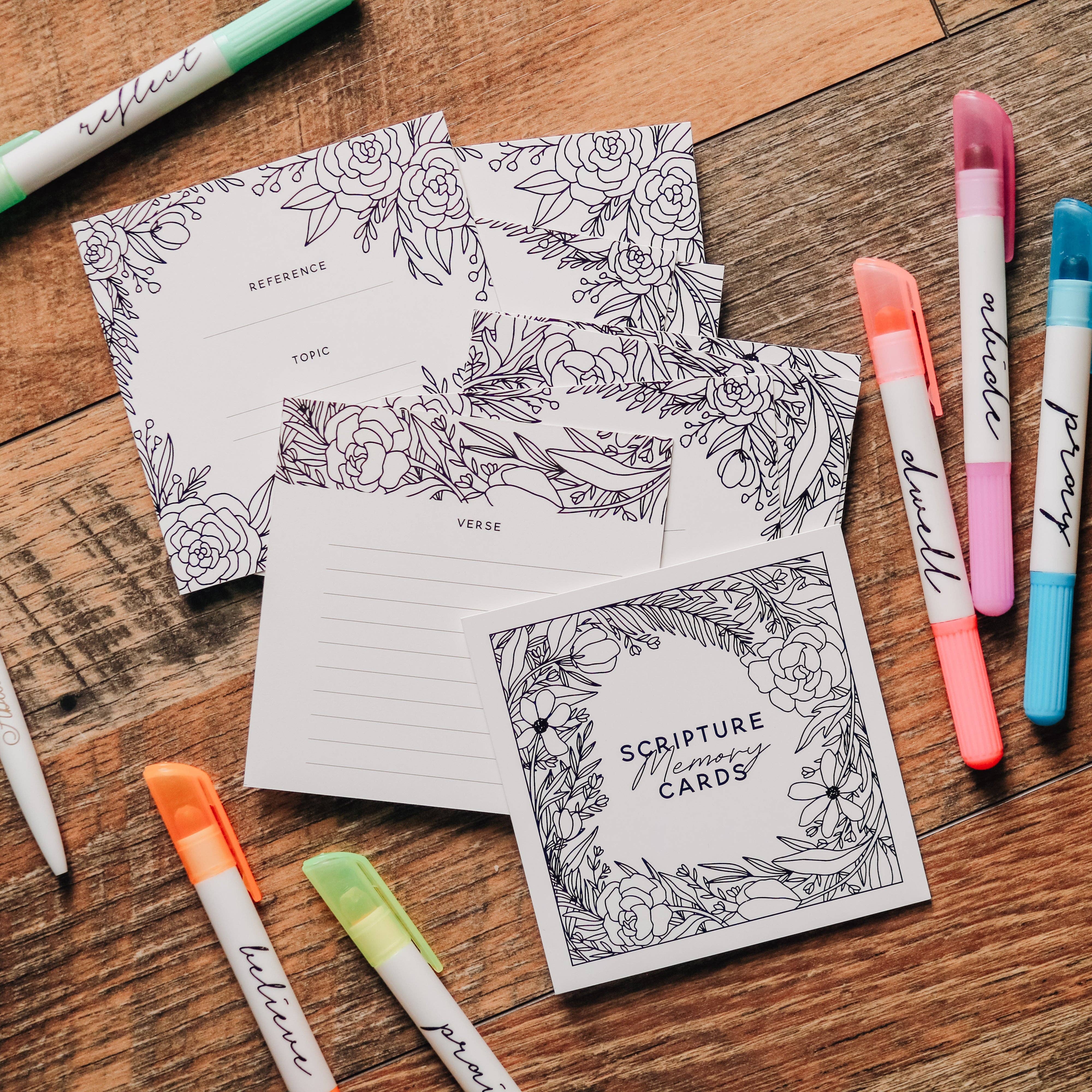 Scripture Memory Cards | Coloring Floral