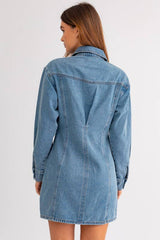 Fitted Denim Utility Dress